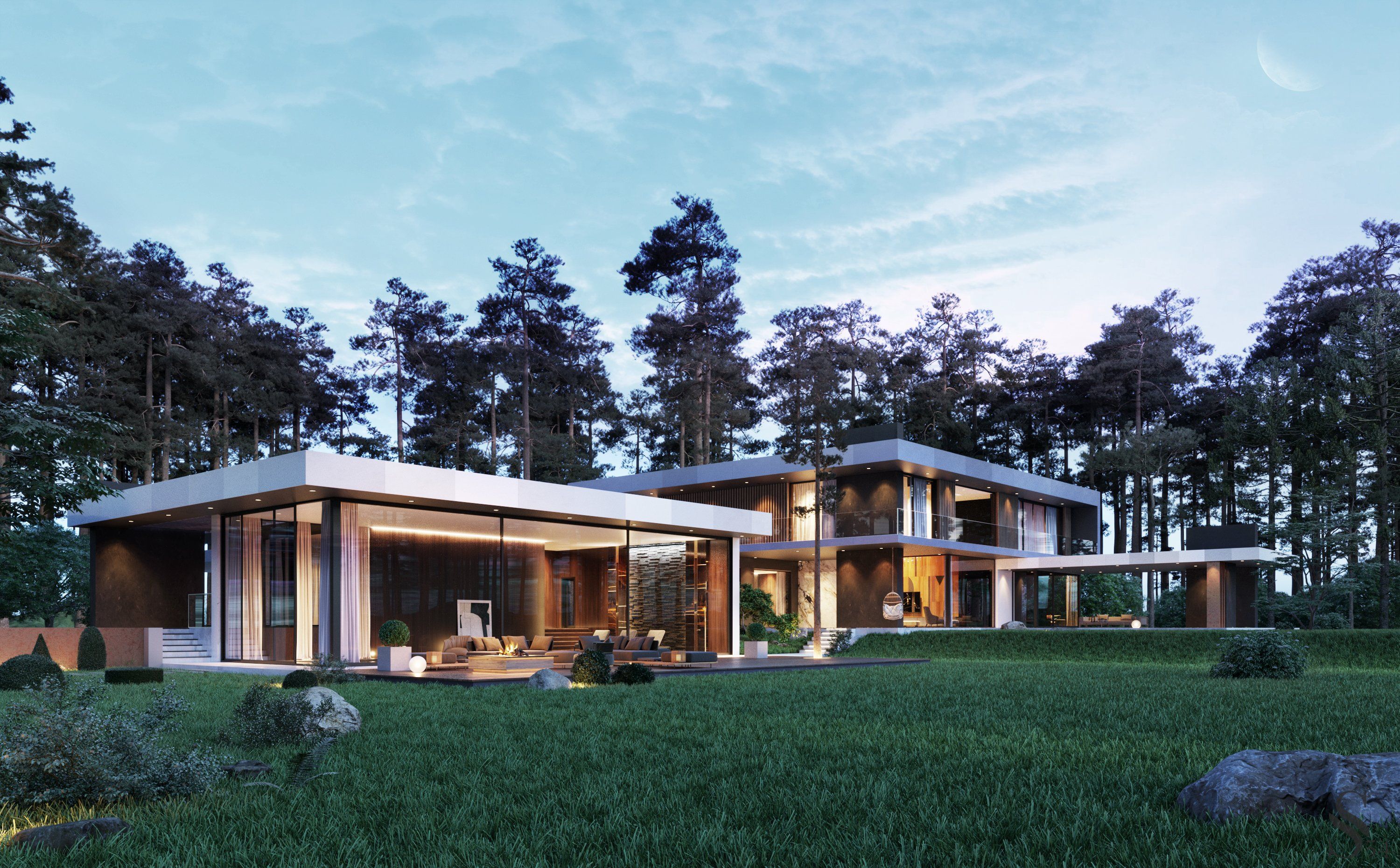 Premium architectural design of a cottage by Studia 54 in the Moscow region