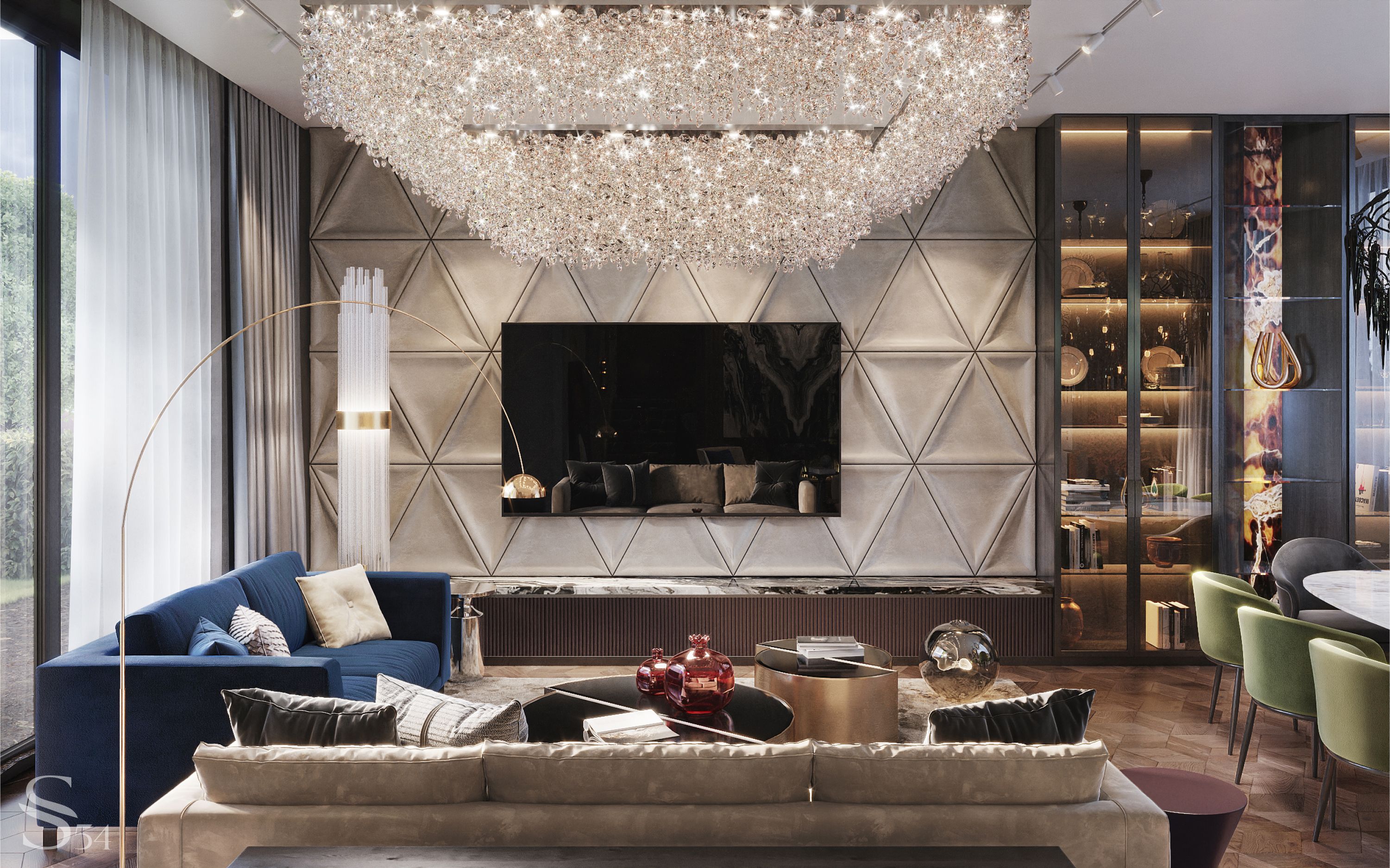 Interior design of a richly furnished apartment in Tbilisi: Studia 54 Interior design of a richly furnished apartment in Tbilisi: Studia 54