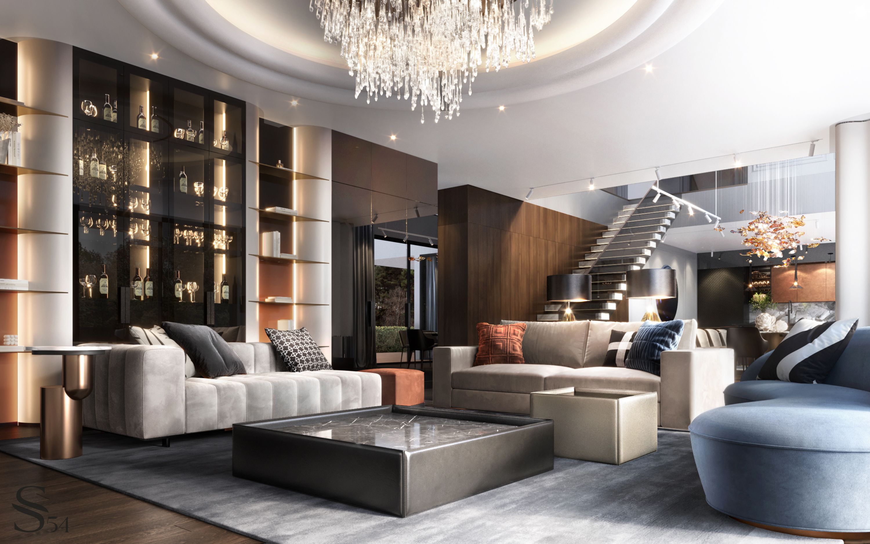 Design project of modern expensive apartment by Studia 54 Design project of modern expensive apartment by Studia 54