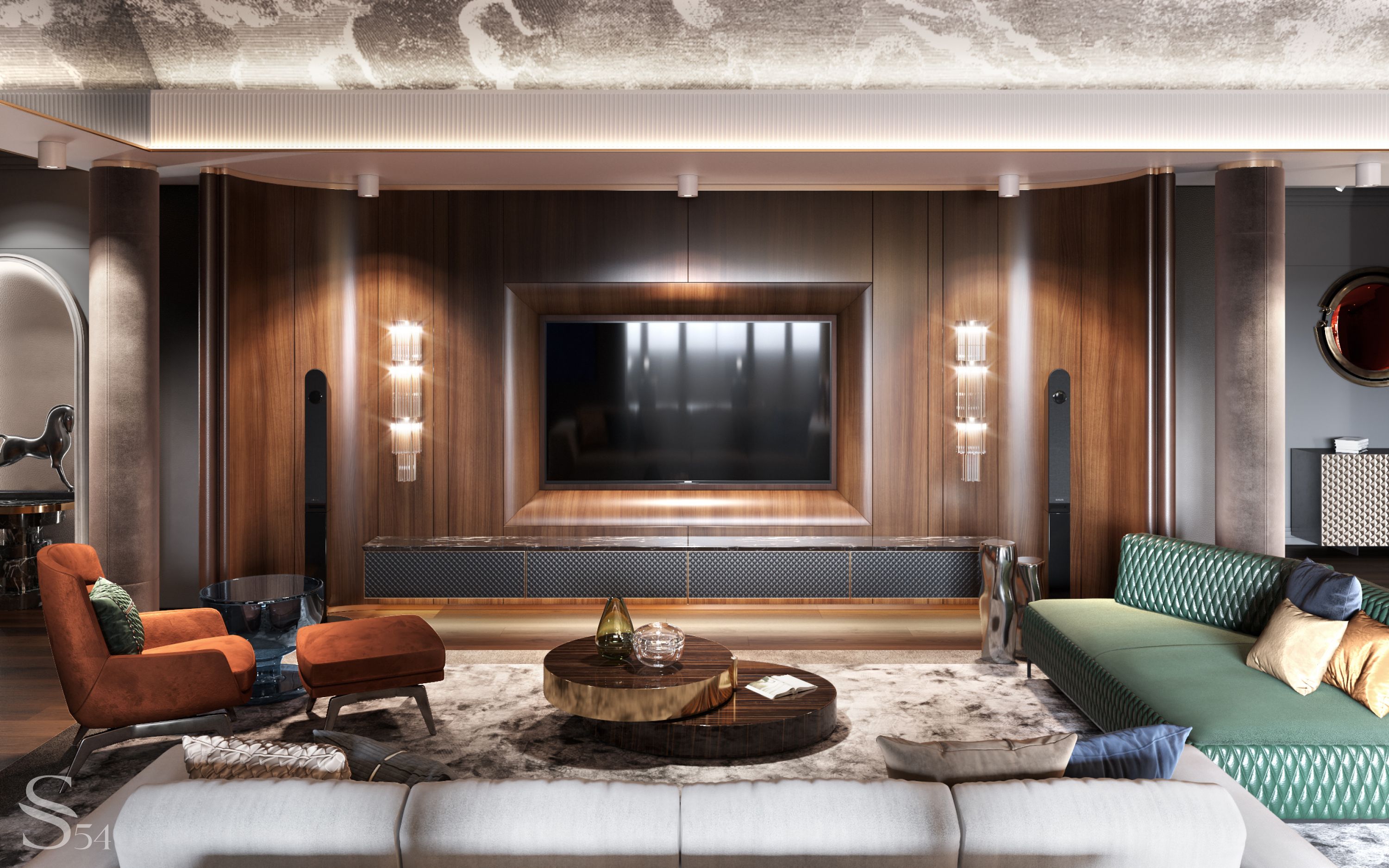 Design project for the business class apartment by Studia 54 in Astana