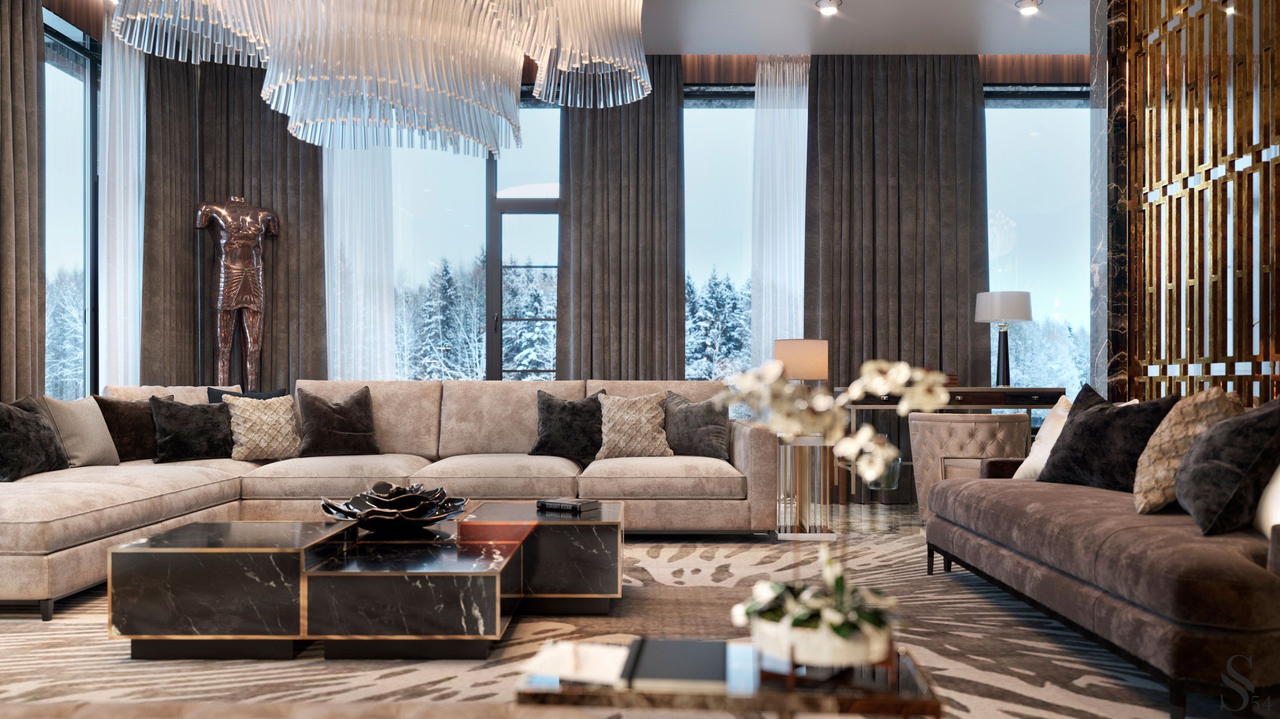 Luxury interior design in Barvikha by Studia 54
