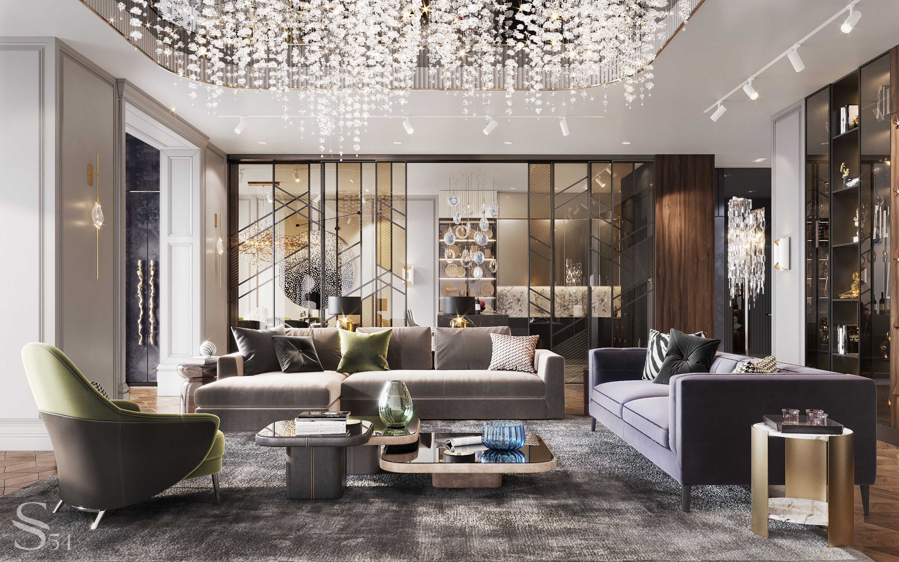 Luxury apartment interior by Studia 54 in a premium clubhouse in Moscow Luxury apartment interior by Studia 54 in a premium clubhouse in Moscow