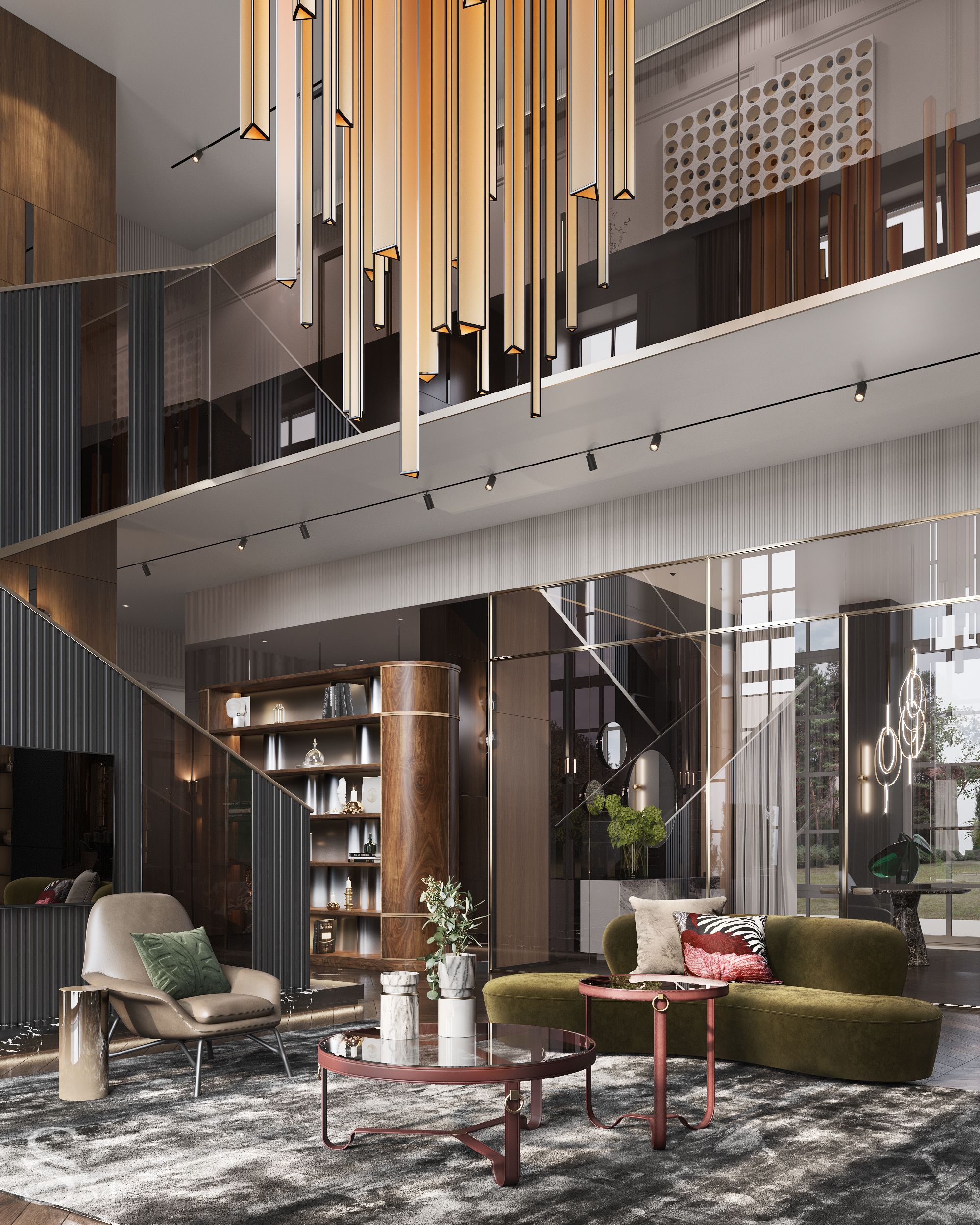 Pay attention to the balance of metallic and matte surfaces: the volume effect is achieved through the alternation and symmetry of textures Pay attention to the balance of metallic and matte surfaces: the volume effect is achieved through the alternation and symmetry of textures