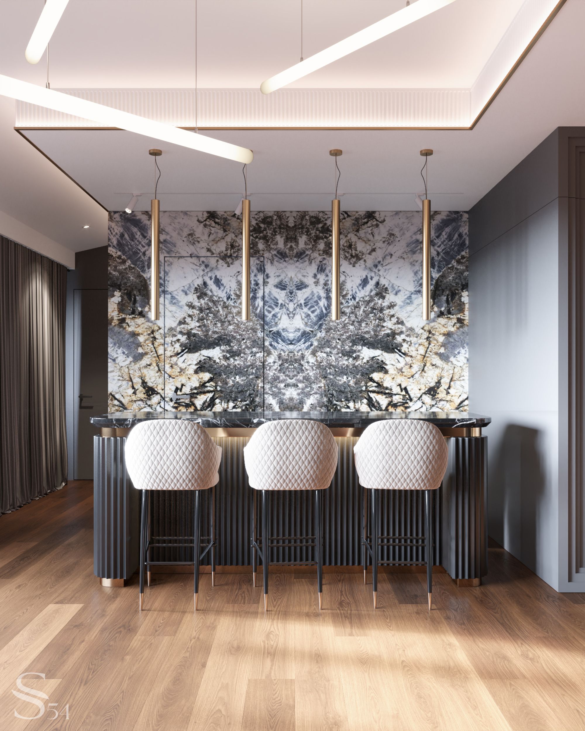 Luxurious apartment interior by Studia 54 in Moscow