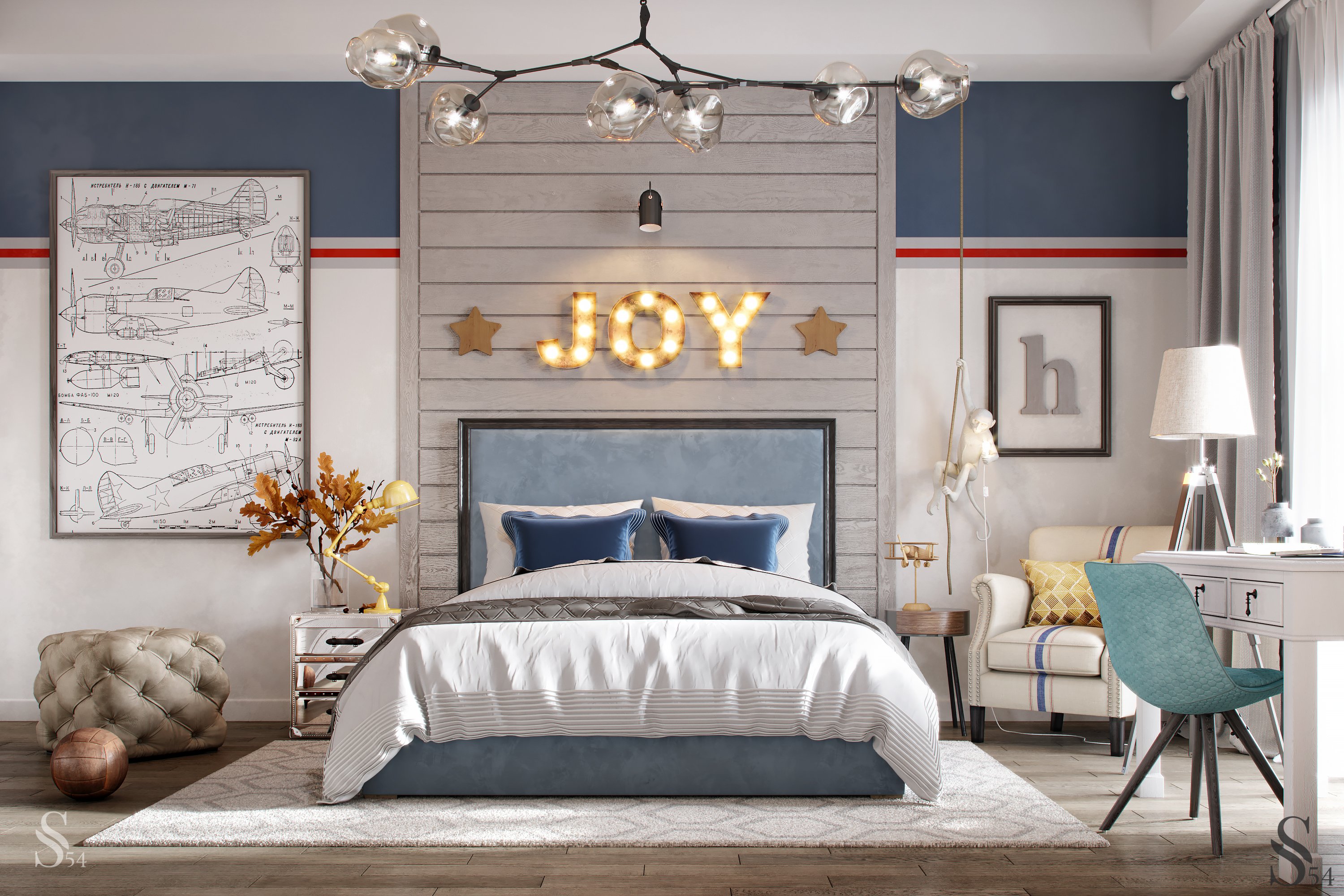 Children's bedroom inspiring new achievements