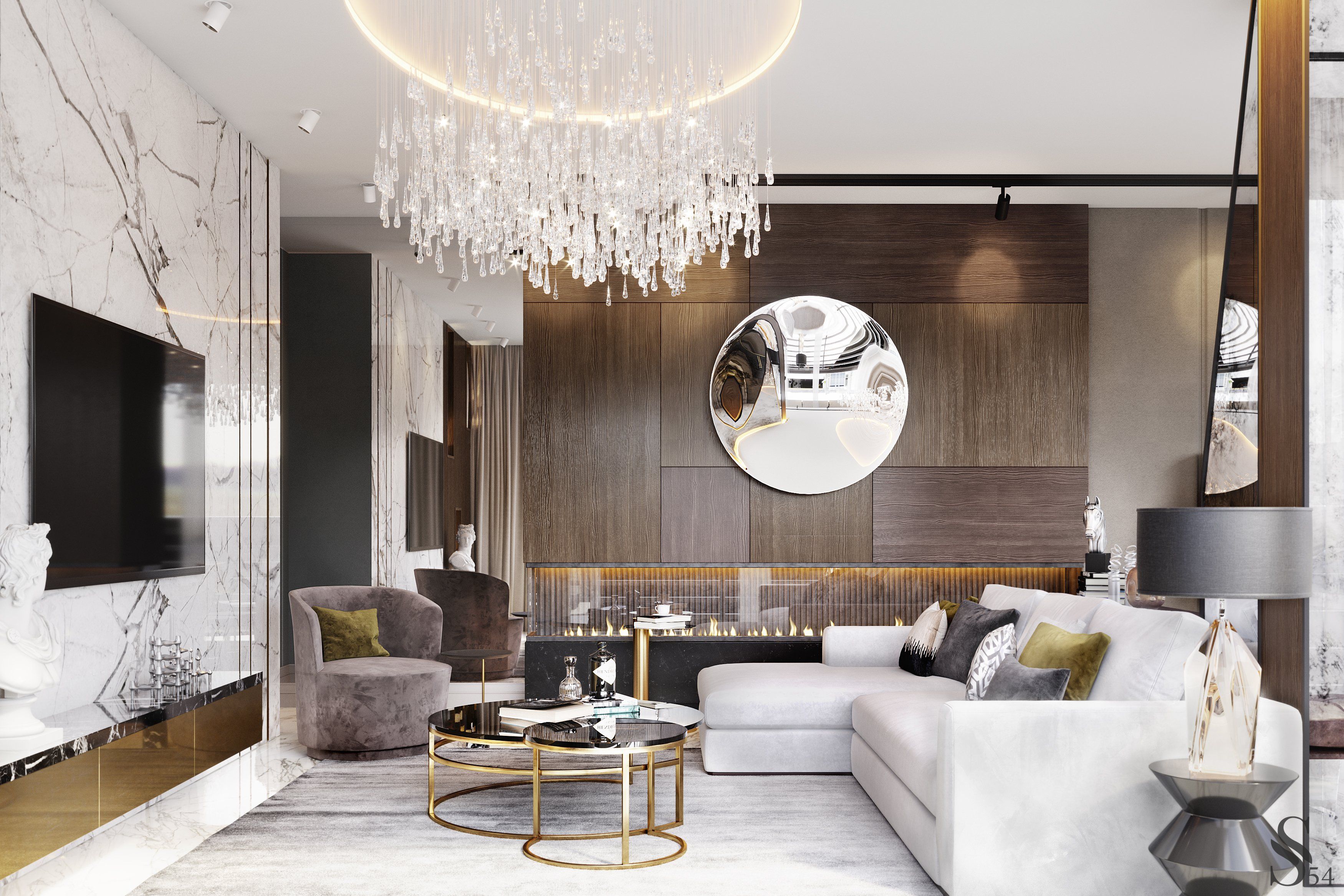 Exclusive design project by Studia 54 for an apartment in St. Petersburg
