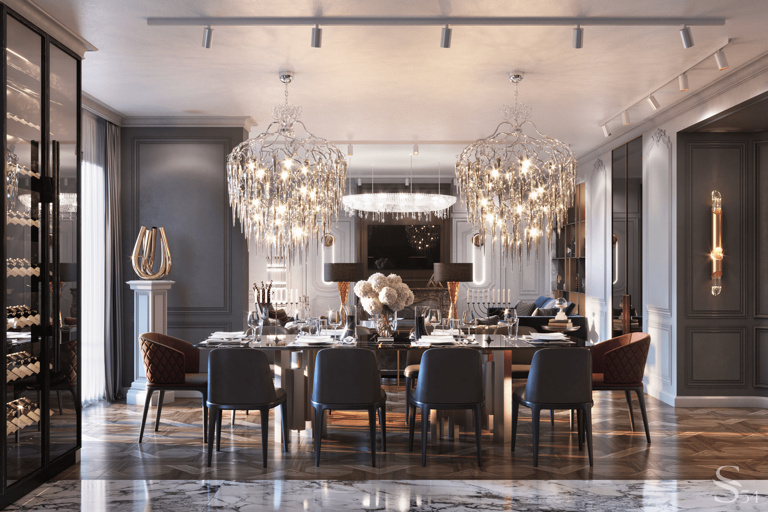 Interior design of a chic apartment by Studia 54 in elite residential complex Interior design of a chic apartment by Studia 54 in elite residential complex