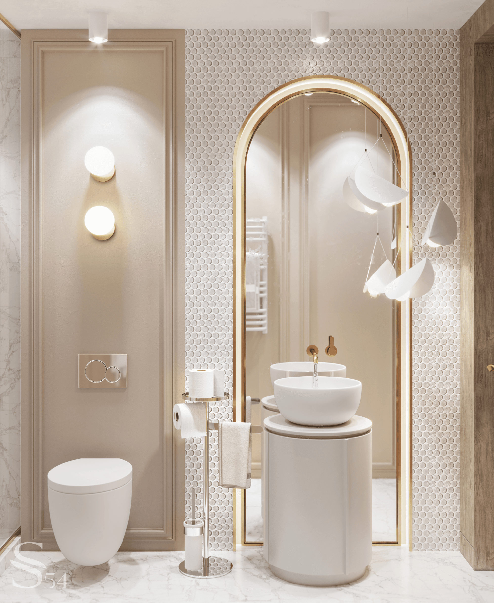 Delicate decorative Rex tiles add dynamics to the children's bathroom Delicate decorative Rex tiles add dynamics to the children's bathroom