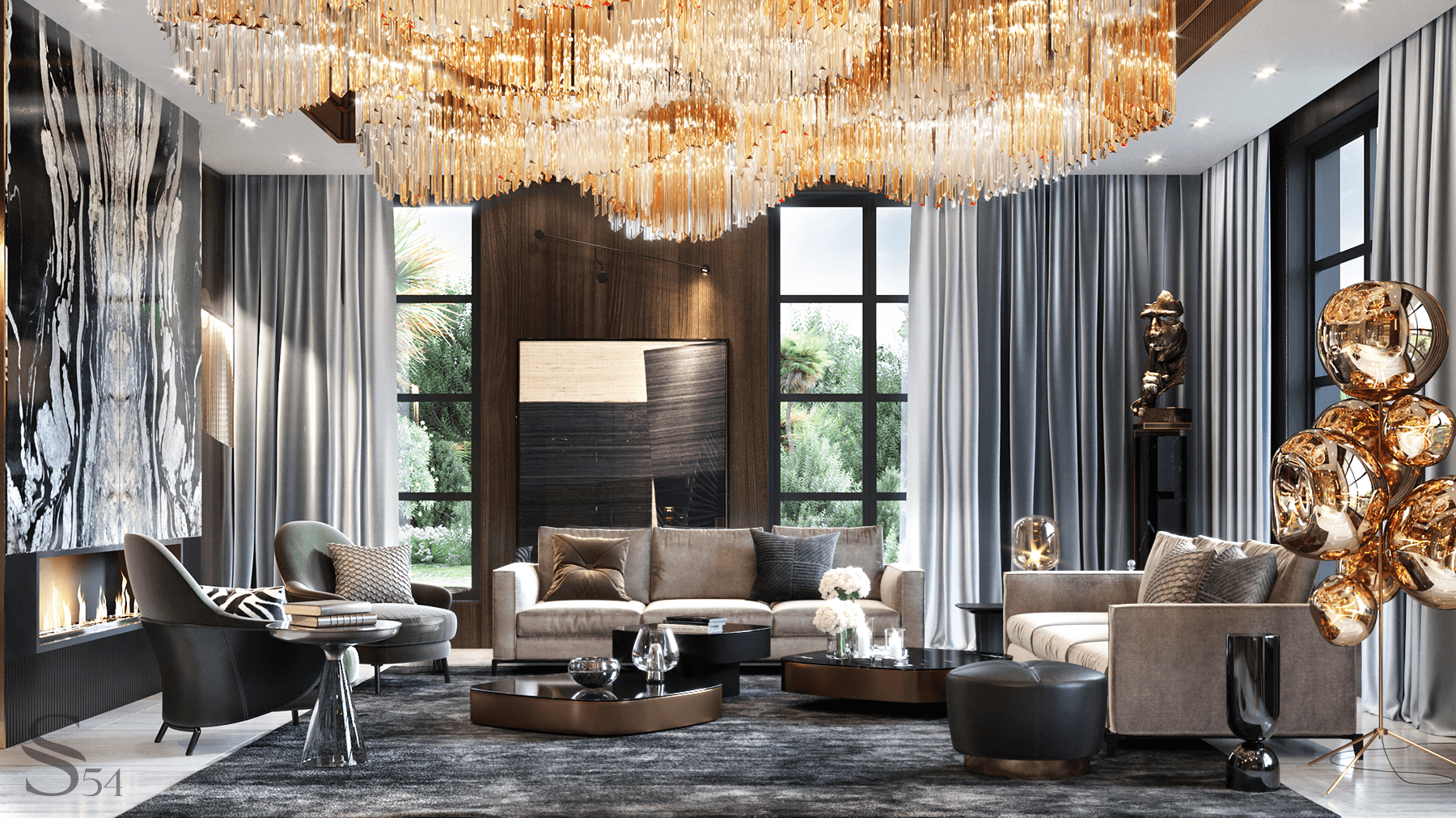 Design and interior of a luxury apartment by Studia 54 in Pakistan