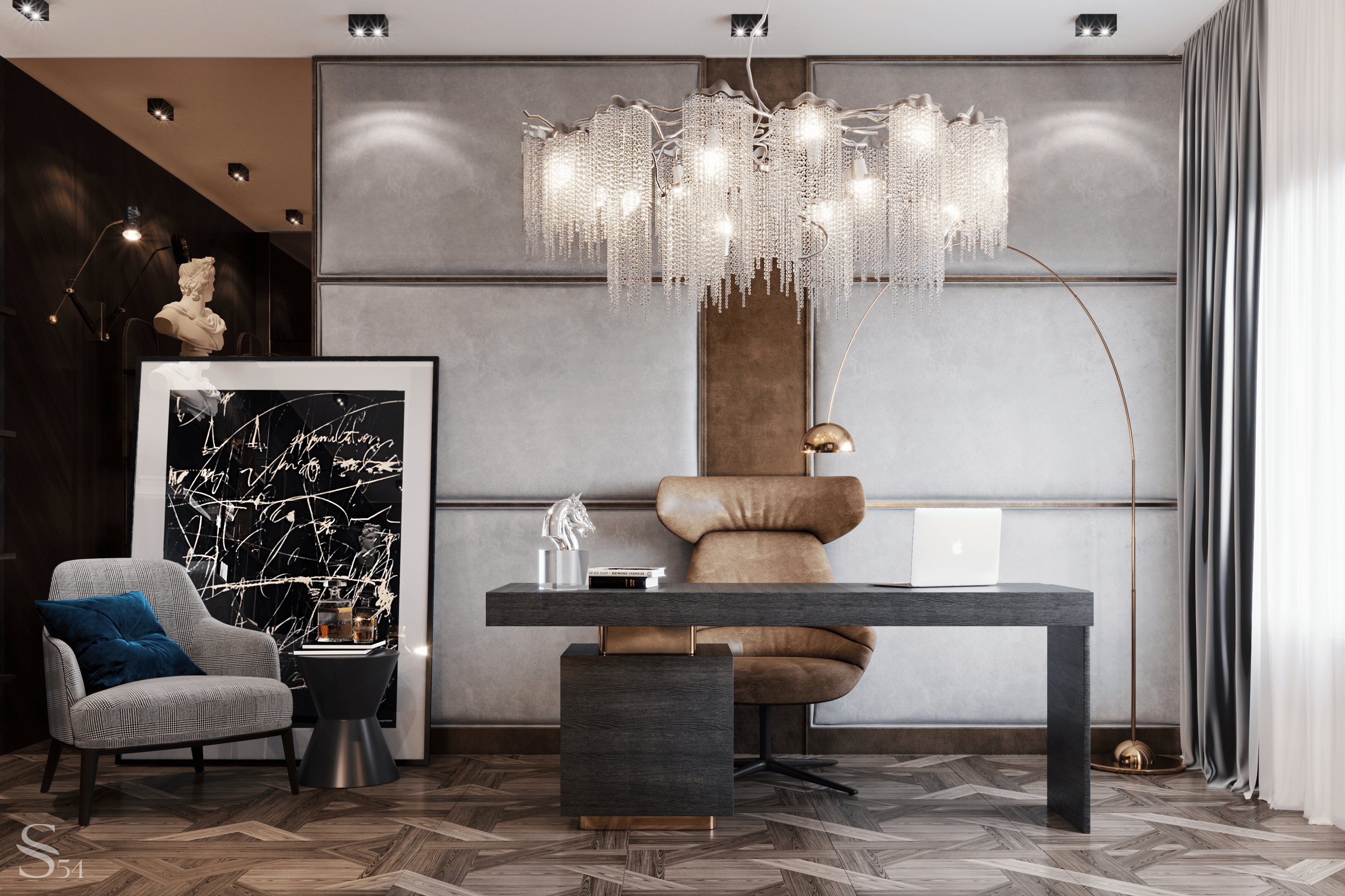 Interior design of a chic apartment by Studia 54 in elite residential complex Interior design of a chic apartment by Studia 54 in elite residential complex