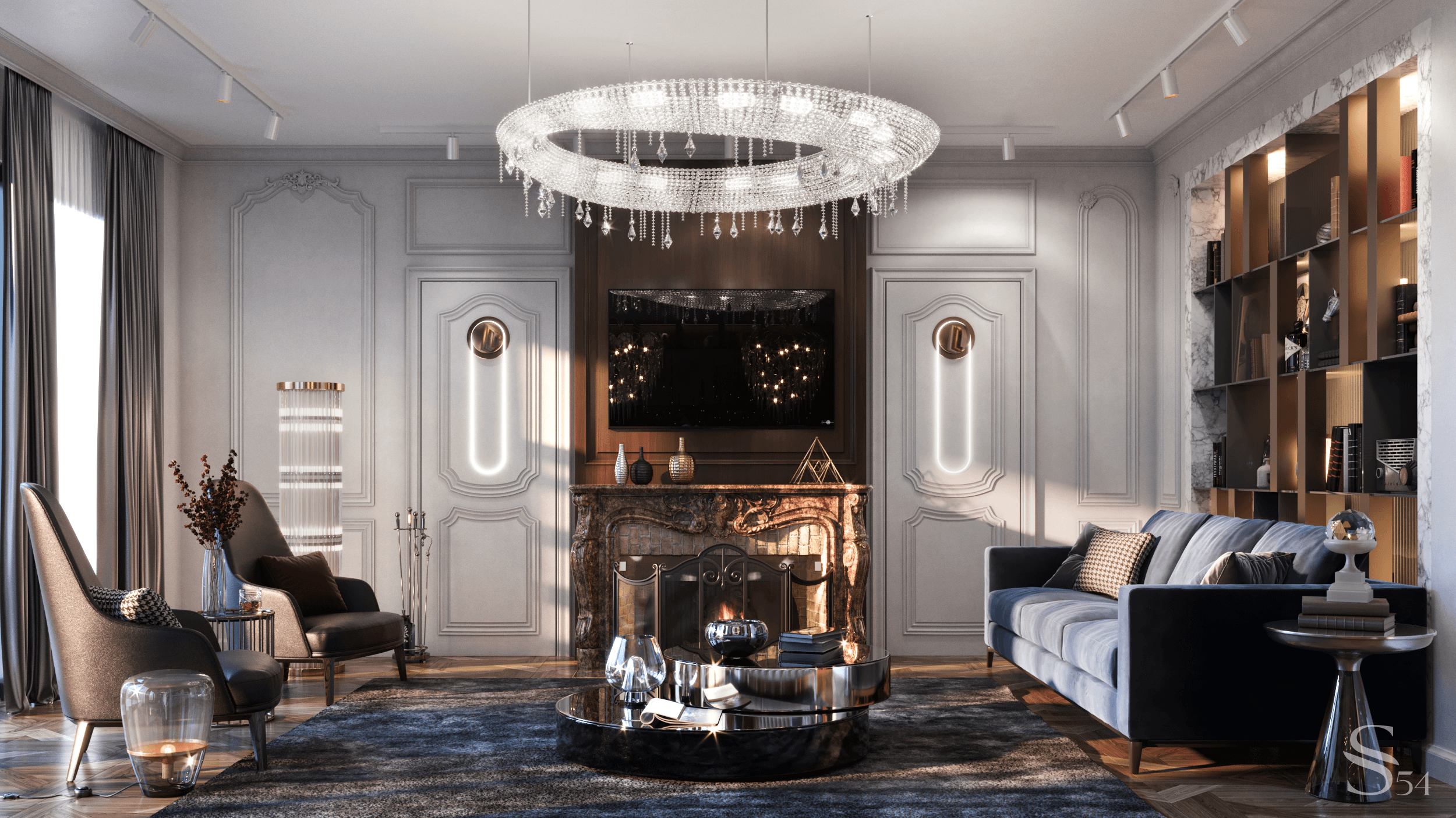 Interior design of a chic apartment by Studia 54 in elite residential complex Interior design of a chic apartment by Studia 54 in elite residential complex