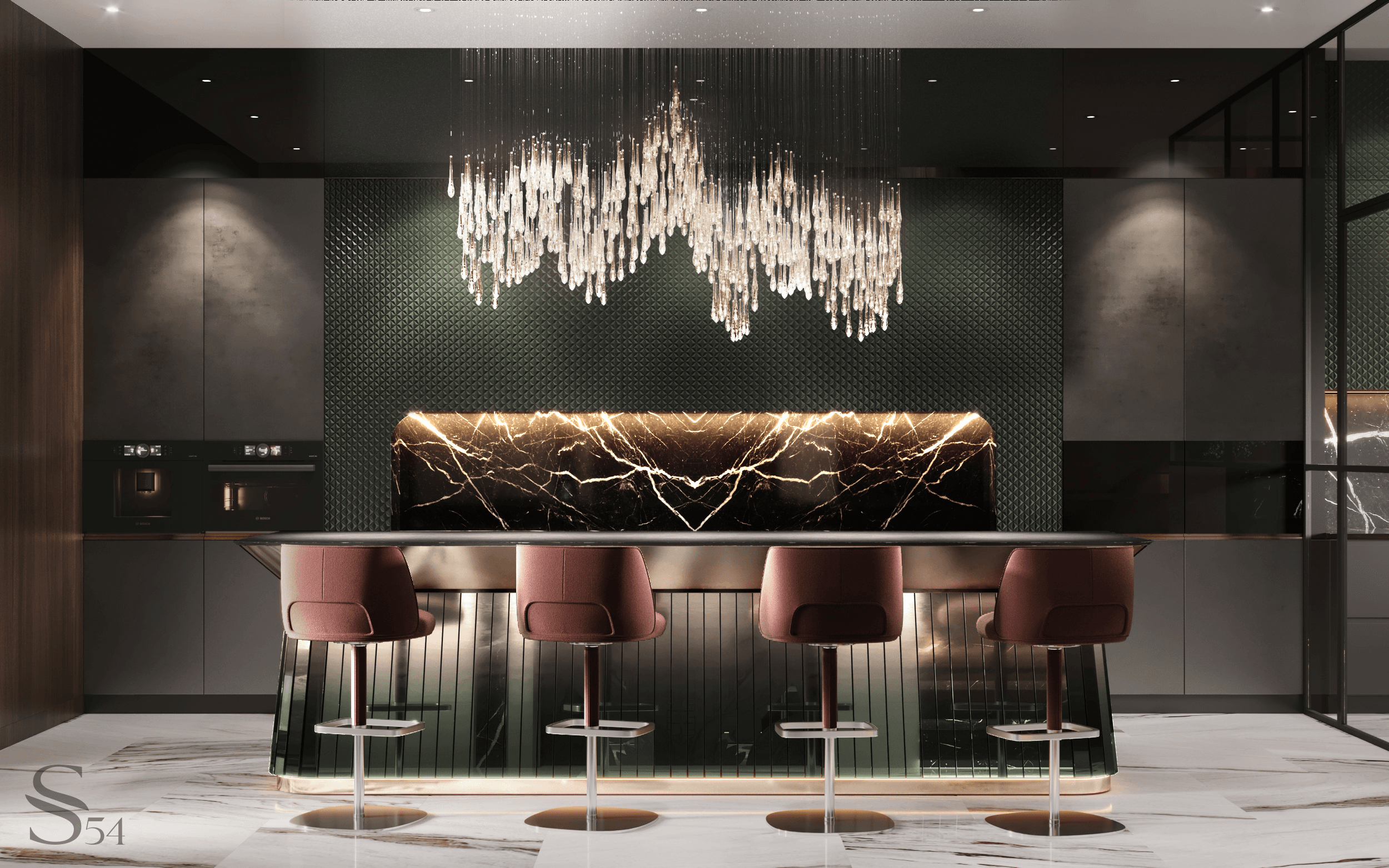 Exclusive interior design by Studia 54 for a duplex apartment in Beijing