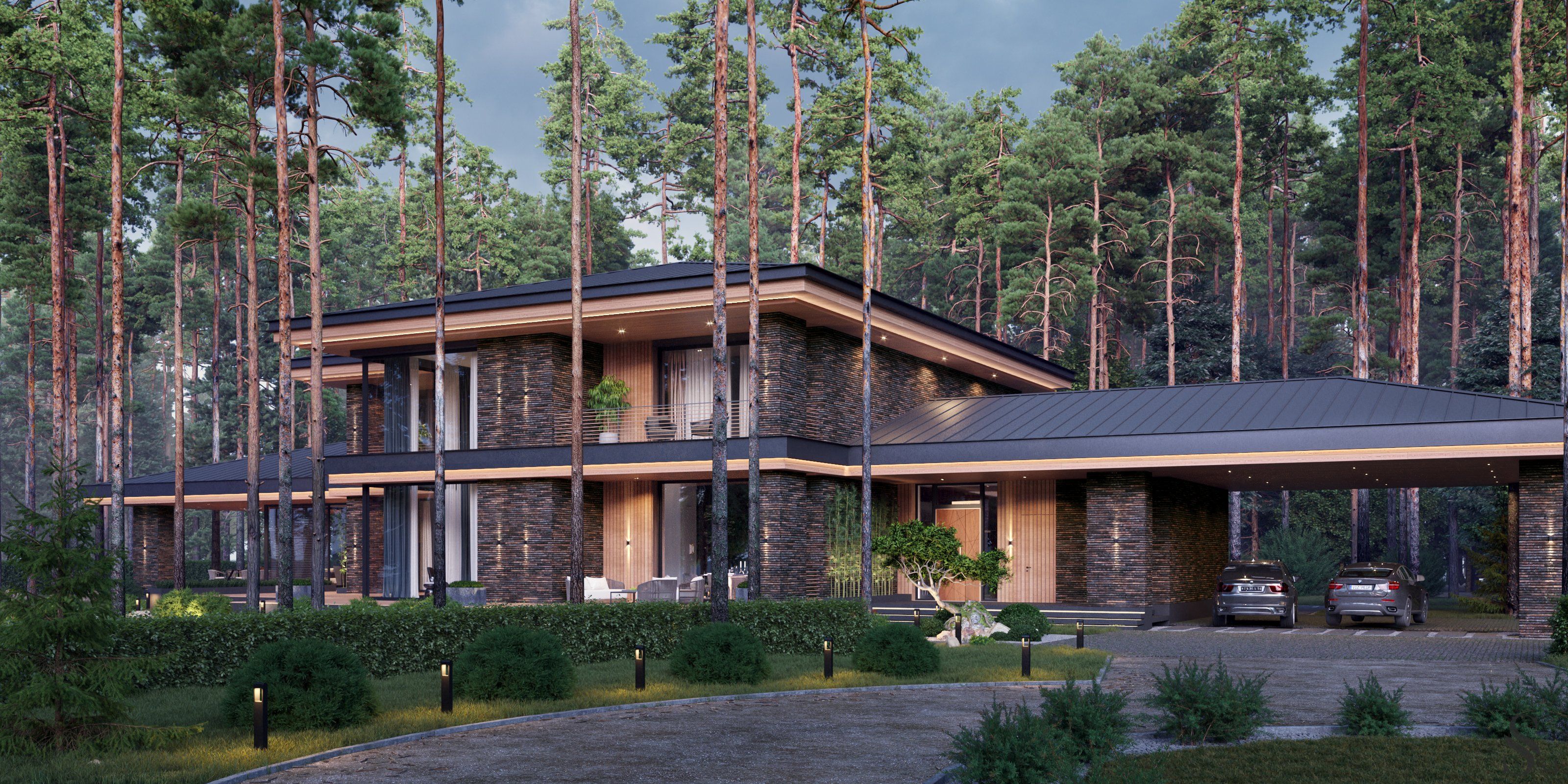 Architectural project of a modern cottage in Yekaterinburg by Studia 54 Architectural project of a modern cottage in Yekaterinburg by Studia 54