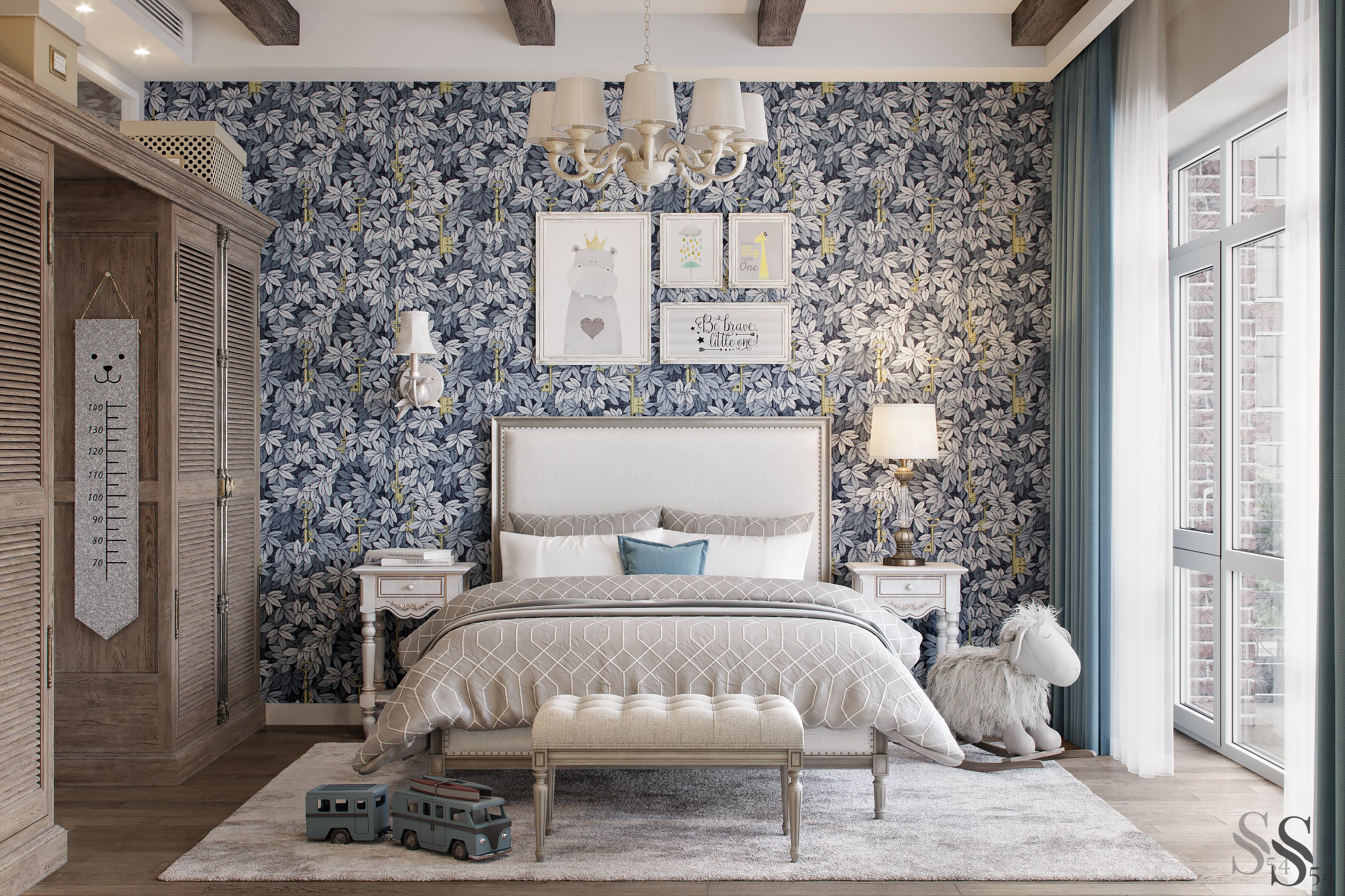 Cozy and calming interior of a children's bedroom