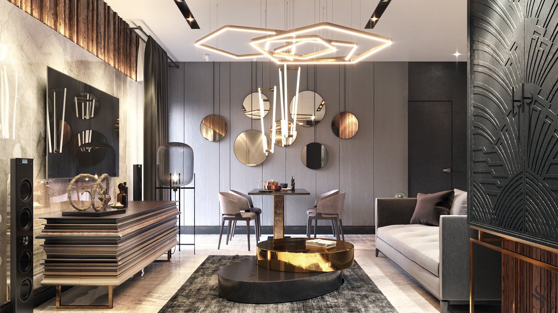 Interior of business class apartment by Studia 54 in elite Residential Complex Interior of business class apartment by Studia 54 in elite Residential Complex