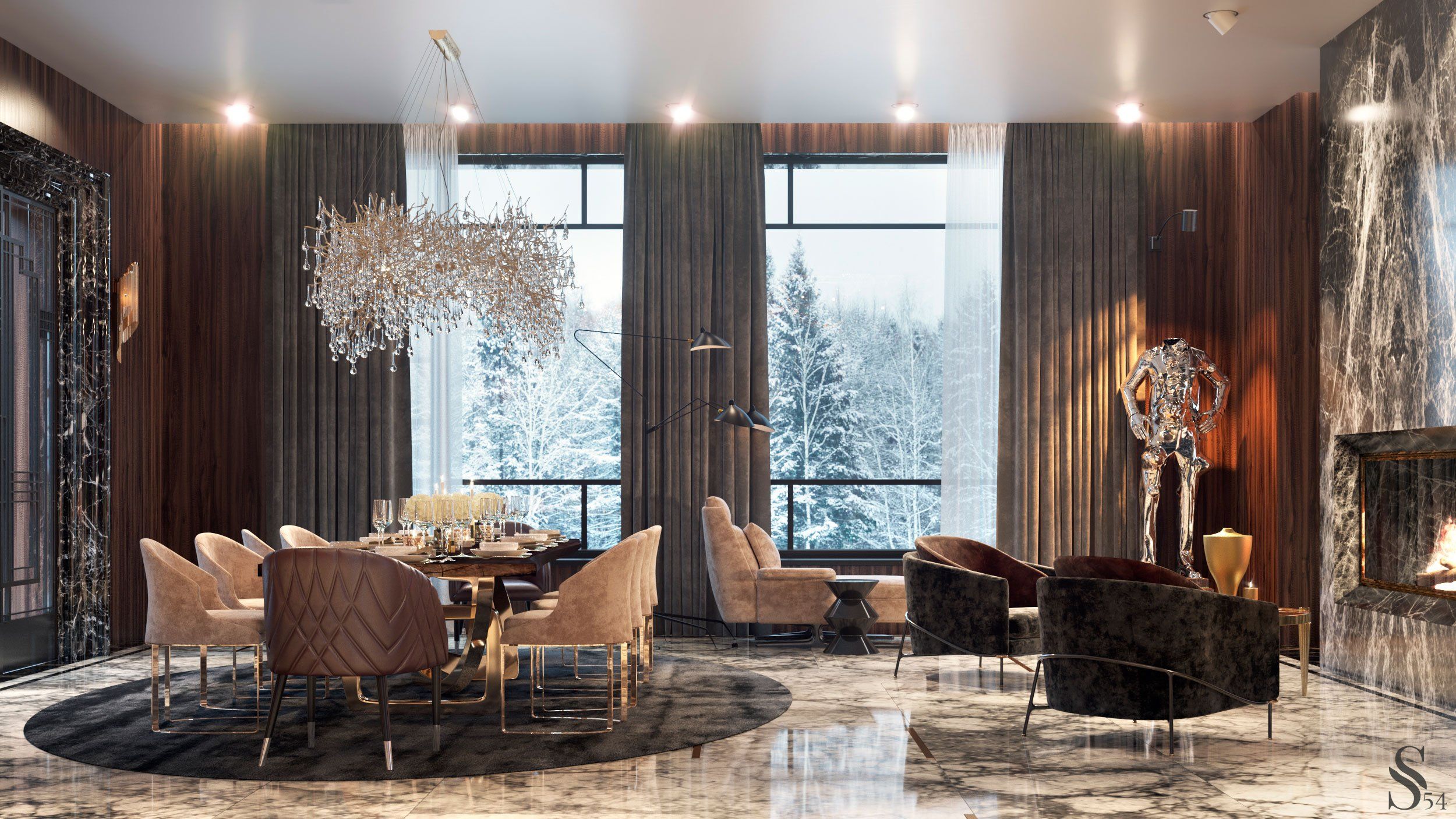 Luxury interior design in Barvikha by Studia 54
